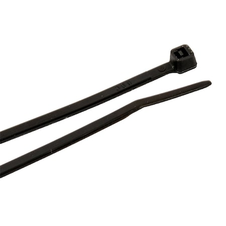 Forney Cable Tie, 4 in L, 3/4 in Max Bundle Dia., Black, Nylon 6/6, 18 lb Strength, 100 PK 62012
